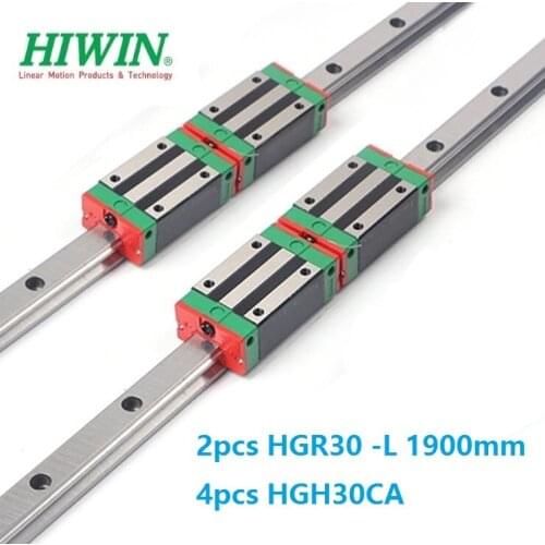 2pcs 100% Original New Hiwin HGR30 -L 1900mm linear guide/rail + 4pcs HGH30CA linear narrow blocks for CNC router