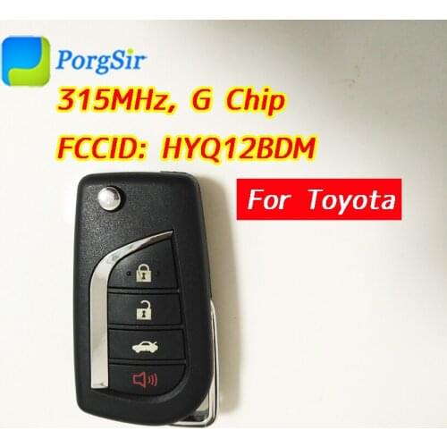 3+1 Button 4 Button 315 MHz Remote Control Key For Toyota Camry Corolla 2012~2014 With G Chip FCCID: HYQ12BDM P/N: 89070-06420