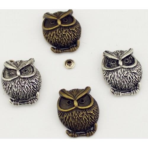 5pcs Retro Bronze Silver Zinc Alloy Owl Skull Spikes For Clothing Punk Rivets Leather Craft Tachas Para Ropa