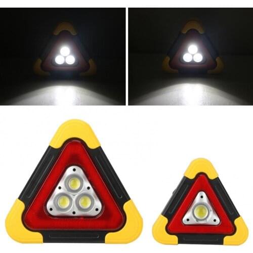 55% Hot Sales!!! Multi-function Solar Rechargeable Car LED Triangle Warning Light Auto Work Lamp