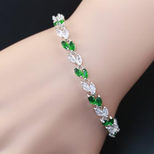 Promotion many colors Leaf Silver color Jewelry for Women Bracelet best present for birthday/anniversary Fast Ship