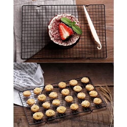 Nonstick Grid Baking Tray Cooling Rack Cake Food Rack Oven Kitchen Baking Pizza Bread Barbecue Cookie Biscuit Tray Holder Shelf
