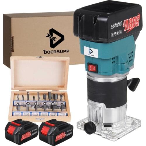 35000RPM 1800W Cordless Trimmer Electric Woodworking Engraving Slotting Trimming Carving Machine Router for Makita Battery