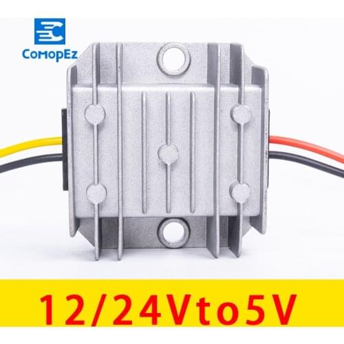DC-DC 12 V 24 V to 5V 3A 5A 8A 10A Vehicle-Mounted DC Transformer Module Waterproof Step-down Converter 12V 24V to 5V