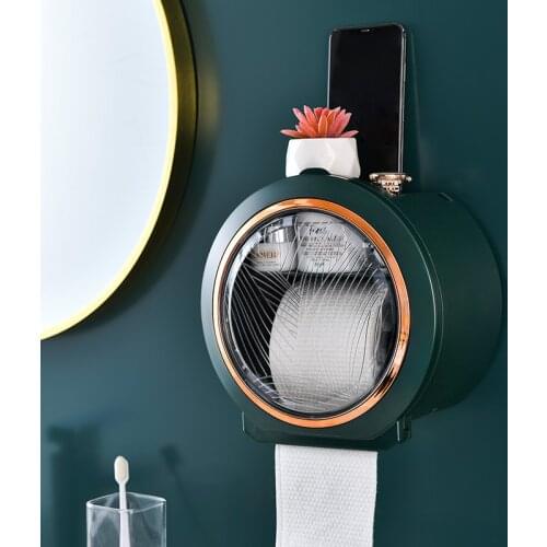 Toilet Paper Holder Bathroom Wall Mounted Toilet Paper Roll Holder Plastic Storage Box for Toilet Paper