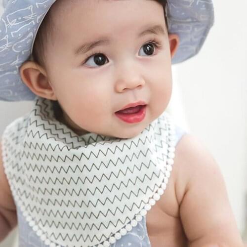 Baby waterproof fashion anti-dirty comfortable tender care infant drool printed 100% pure cotton bibs on sale 8856