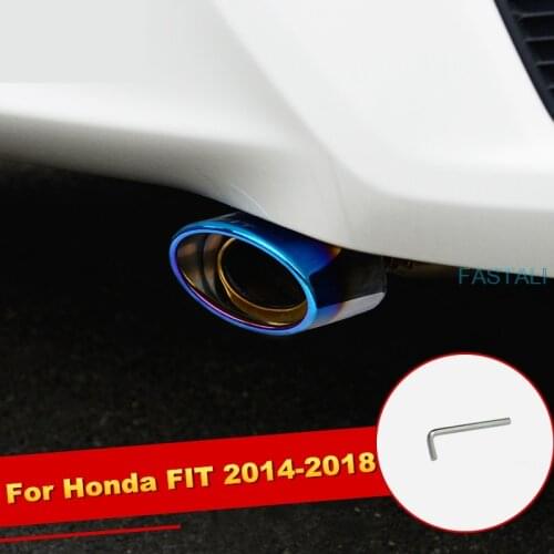 For Honda FIT JAZZ 2014-19 Car tail throat high quality stainless steel exhaust pipe tail throat decoration car accessories