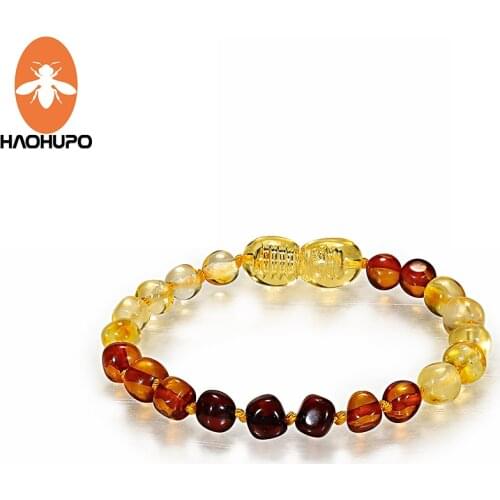 Hao Hu Po Nature Necklace Amber for Baby/adult Bracelet From The Baltic Sea Original GIC Certification with Jute Bag