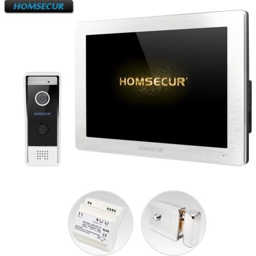 HOMSECUR 4 Wire Hands-free Video Door Phone Intercom System with Voice Message BC031HD-B+BM714HD-S