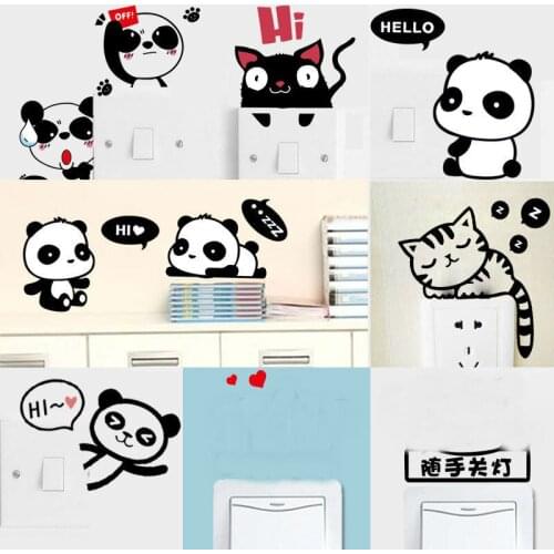 INKANEARE Xplosion Switch Panda Living Room Bedroom Bathroom Notebook Wall Free Sticker Wall Papers Home Decor decoration