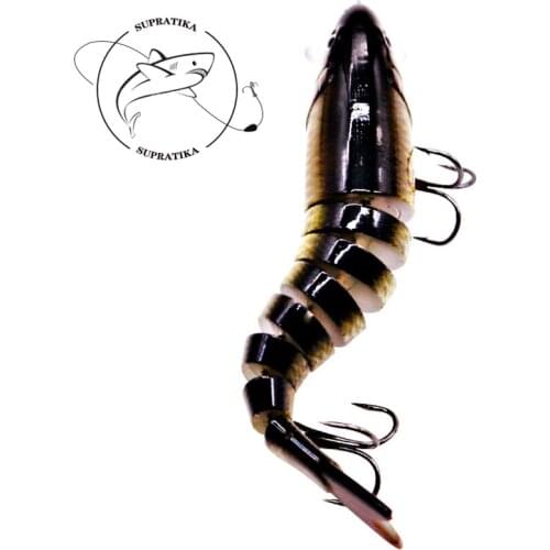 Lifelike 3D Eyes Artificial Wobblers 8Segments Plastic Fishing Bait Minnow Bionic Multi-Section Swimming Fishing Lure Hard Lure