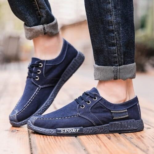 Canvas mens shoes denim lace mens casual shoes new 2020 Plimsolls breathable mens shoes spring and autumn Skateboarding Shoes