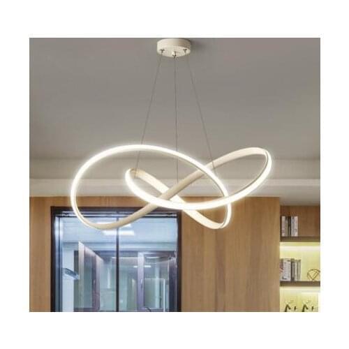 Coffee White Black Gold Modern LED Pendant Light For Living room Bedroom Dining Hanging Simple Lamp Indoor Lighting D50/60cm