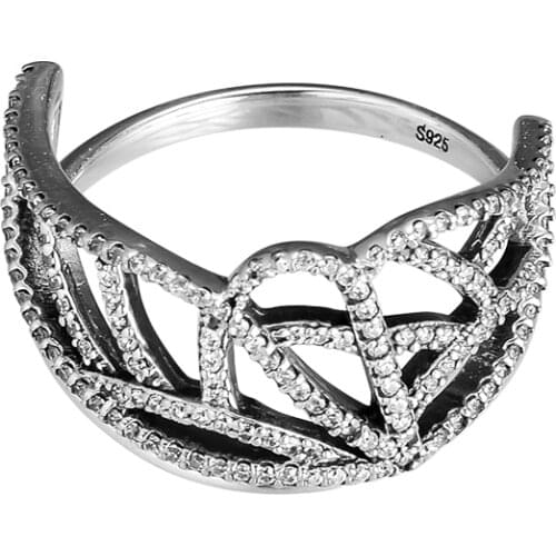 Butterfly Wing Ring 925 Sterling Silver Clear CZ Wedding Rings Women Silver 925 anillos mujer Fine Jewelry