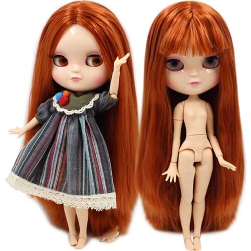 ICY DBS DOLL small breast azone joint body BL232 red brown hair 30cm white skin naked doll