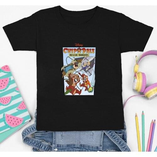 Summer New Disney Children T-Shirts Fashion Outdoor Comfort Harajuku Top Clothes Four Seasons Chip 'n' Dale Printing T Shirt Kid