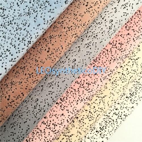 1PC 21X29CM Randomly Black Dots Embossed Velvet Synthetic Leather Fabric Leather Sheets For Making Bows LEOsyntheticoDIY S105B