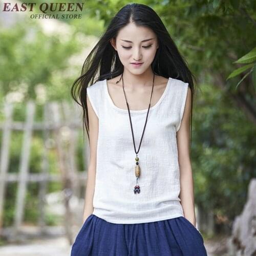 Women tank top 2018 summer clothes women 2018 feminine shirt t shirts women 2018 summer linen clothes tanktop KK1281