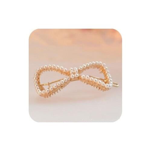Fashion new Geometric pearl Rhinestone Hair Clips Girls Women Lady Metal Crystal Hairpins Hair Accessories Barrettes