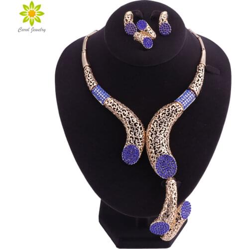 New Vintage Jewelry Sets African Bead Beads Statement Necklace Earrings Bracelet Ring Women Wedding Party Accessories