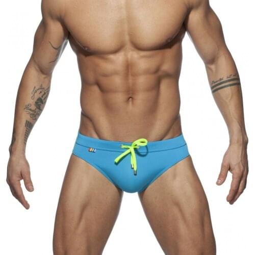 Solid Mens Swimwear 2020 Low Waist Beachwear Men Swimsuits Sea Surf Quick Dry Bathing Suit Mens Swim Briefs Bikini Pocket Tanga