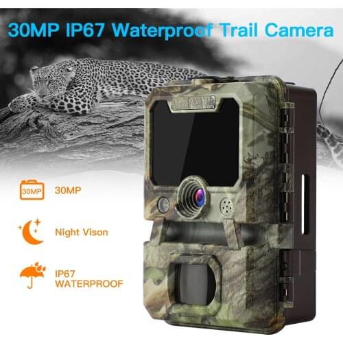 Boblov Hunting Trail Camera 1080p 30MP HD Farm Home Scouting Night Vision Trap 0.3s Trigger Wildlife Camera Surveillance Photo
