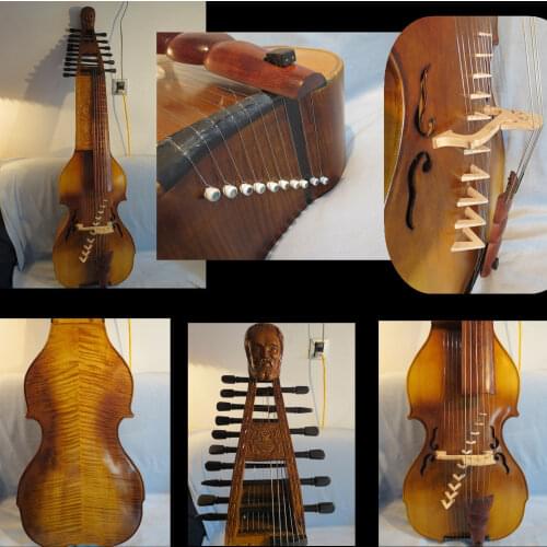 Carved solid wood Baryton SONG Maestro 6x10strings 25 1/4 "(641mm) BARYTON#12791