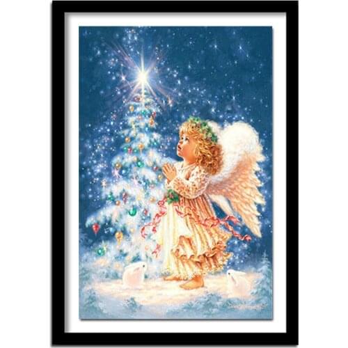 Diamond embroidery christmas angel girl 5d diamond painting cross stitch pattern full square rhinestone F275