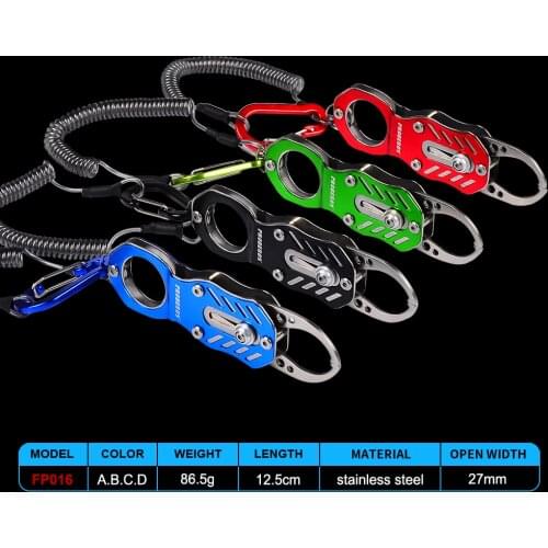 PRO BEROS Fishing Gripper Mini Portable Stainless Steel Fishing Lip Grip Controller Fishing Tools Trigger Lock Tackle