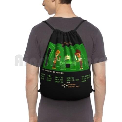 Maniac It Department Backpack Drawstring Bags Gym Bag Waterproof Pc Gaming Nes Roy Moss Old School Video Games It Crowd