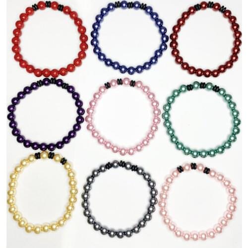 Charms 12 Colors Boho Bracelet for Women Glass Shell Pearl Round Beads Strand Bangle Handmade Yoga Party Jewelry Gift 18cm B495