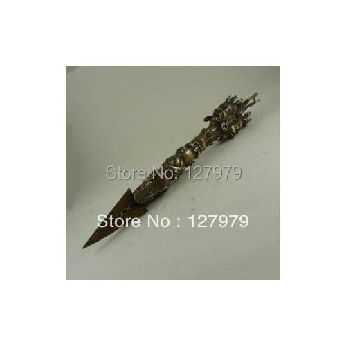 On sale!! 37cm Pure copper Tibetan Buddhist Tantric adder Vajra,Puba pestle, Horsehead pestle