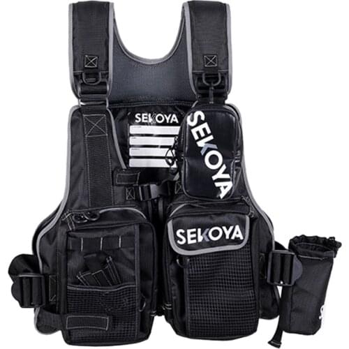 Waterproof Life Vest Fishing Life Jacket photography Reflective Outdoor Sport Multi Pockets Buoyancy Unisex Safety Jacket