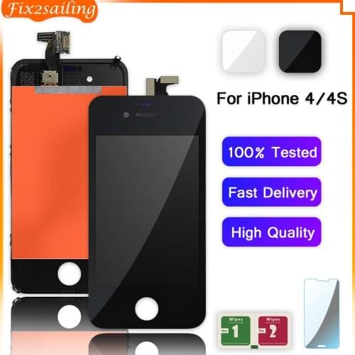 FIX2SAILING 100% Grade AAA LCD Display With Touch Screen Digitizer Assembly Replacement For Apple iPhone 4 4S
