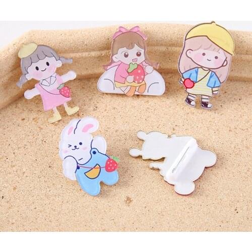 1PC Cute Anime Bear Brooch Animal Pin For Women Bag Pendant Charm Jewelry Gift