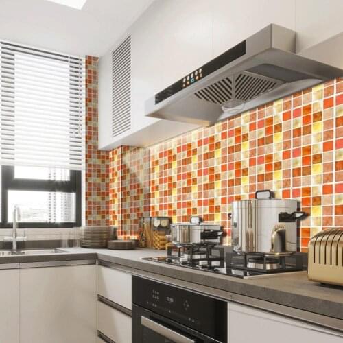 10 Pcs 10*10cm 3D Mosaic Creativity Tile Stickers Wall Sticker Bathroom Kitchen Removable Square Wall Decal For Home Decoration