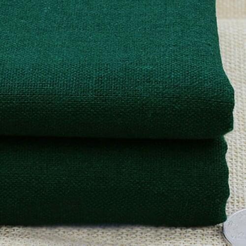 100*140cm natural linen cotton fabric bag dress material dark green