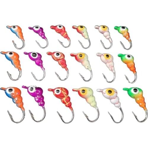 18Pcs/Set Winter Ice Fishing Jigs Metal Bait Fishing Lures Lead Head Hook Bait Jigging Fishing Tackles