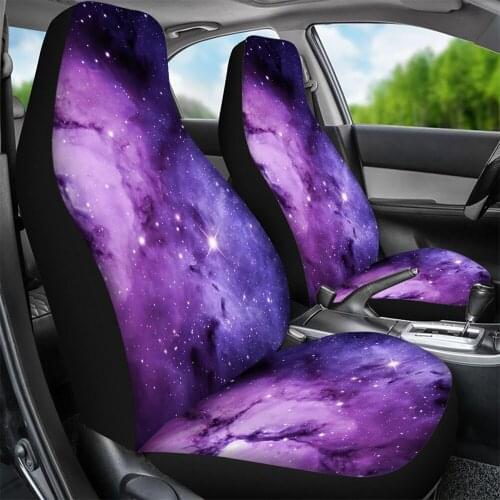 2Pcs Cool Galaxy Wolf Print Car Seat Cover SUV Front Seat Cover Dream Catchers Driver Seat Cover/Sheet Car Interior Decoration
