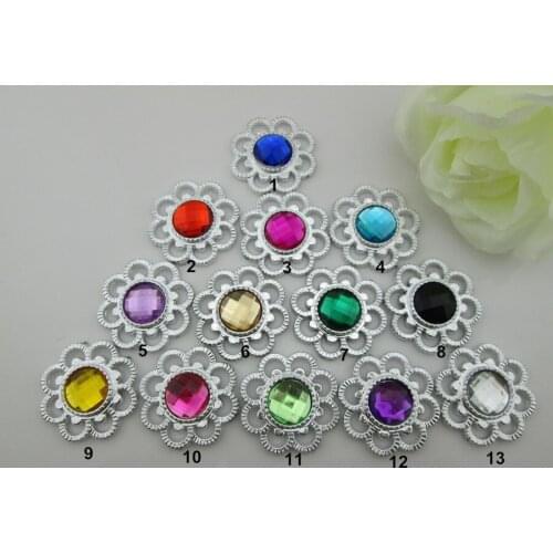 20pcs 13 Colors Acryl Flower Plastic Buckle For Flower Center 35mm