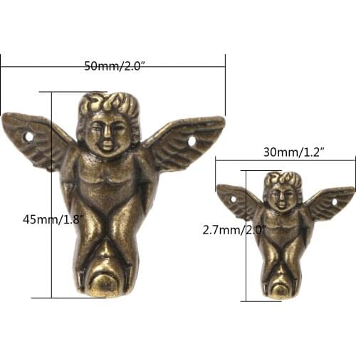 4pcs Antique Wood Box Feet Leg Corner Protector Triangle Rattan Carved Decorative Bracket For Furniture Hardware with Screw