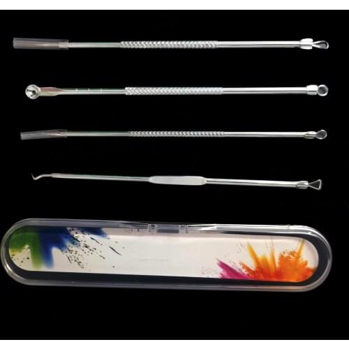 4pc Blackhead Blemish Removers Acne Pimple Blemish Extractor Vacuum Extrusion Acne Stick Against Black Dots Tools For Face Clean