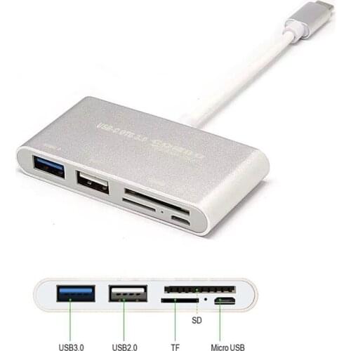 50Set 5 in 1 USB-C Hub USB C USB 3.1 Type C HUB with Card Reader USB3.0 Multi Spliter for Macbook Pro Air Type-c OTG Hub Combo