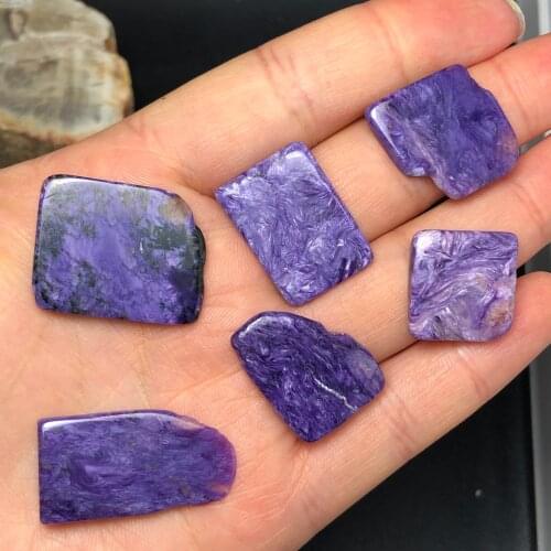6pcs Beautiful Natural Charoite Crystal Cube Raw Gemstone Polished Stone Great for Meditation Chakra Reiki Stone As Gift