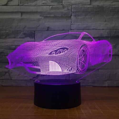 7 Colors Touch Control Night Lights Creative Birthday Gifts Custom Wholesale Drop Shipping 3D Lamp Sports 3D Car Led Light