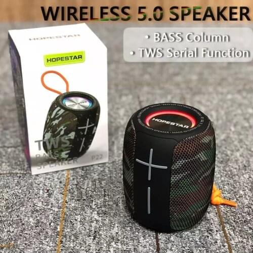 P22 Wireless Portable Bluetooth Speaker IPX6 Waterproof Bass Column Music Player Subwoofer Boombox With Mic USB FM TF
