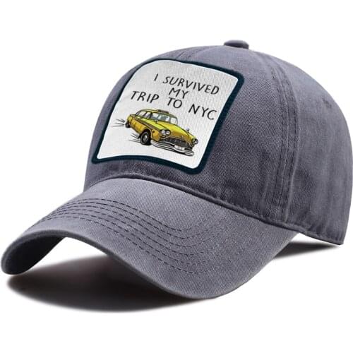 Survived My Trip To Nyc Baseball Caps New Summer Breathable Snapback Hat Outdoor Casual Unisex Riding Hats Cotton