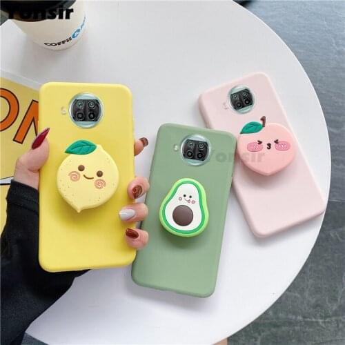For Xiaomi Mi 10T Lite 5G Silicone Soft Case Cartoon Phone Holder Cover Mi 10T Lite 10T Pro Stand Back Cases Cute