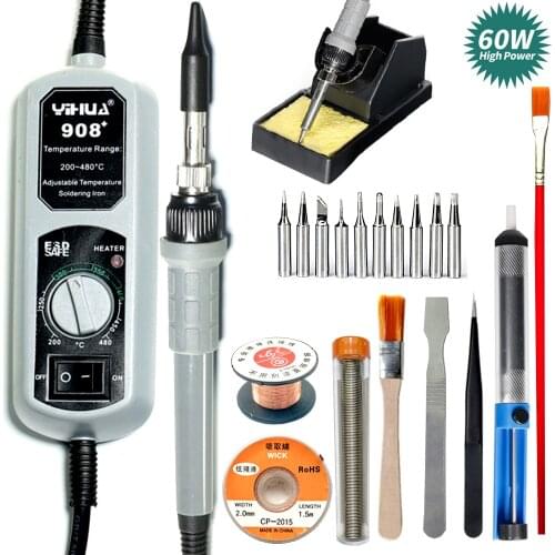 YH Adjustable Soldering Iron Temperature Electric Iron High-Power Strong Suction Tin Soldering Gun Welding Tools Accessories Set