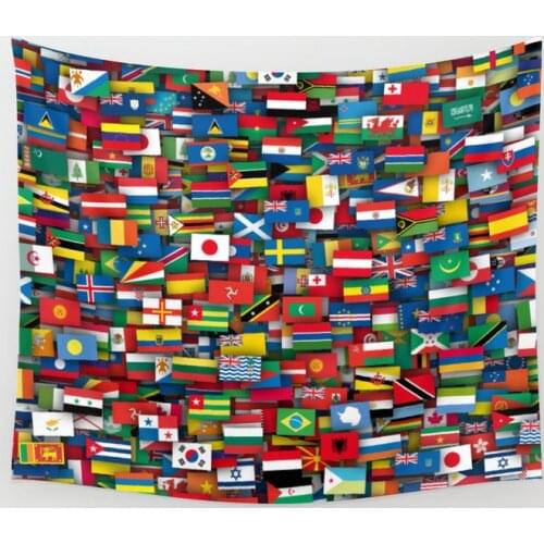 Flags of All Countries of the World Wall Tapestry Cover Beach Towel Throw Blanket Picnic Yoga Mat Home Decoration